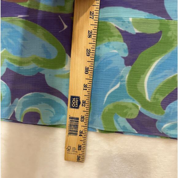 Scarlet Sage Shelly Marbled Dress Blue Purple Green Polyester Pleated 0/S Artsy - Picture 12 of 14